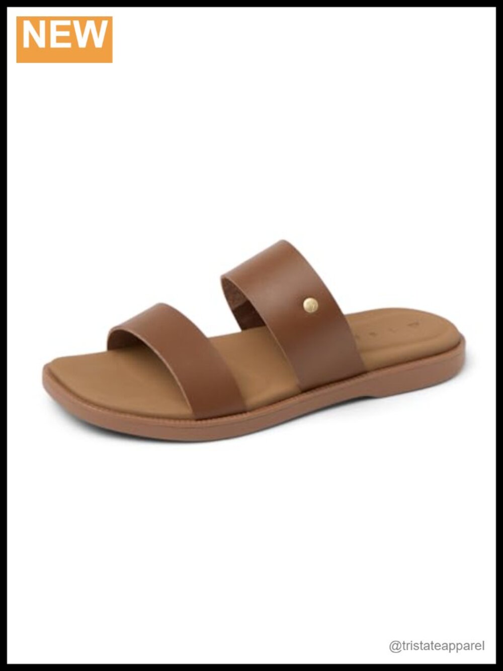 Sunny Alisah Slide Sandals | Vegan Leather Comfort Footbed
